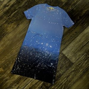 Michael Kors Sequined Ombre T-shirt Dress - Grecian Blue